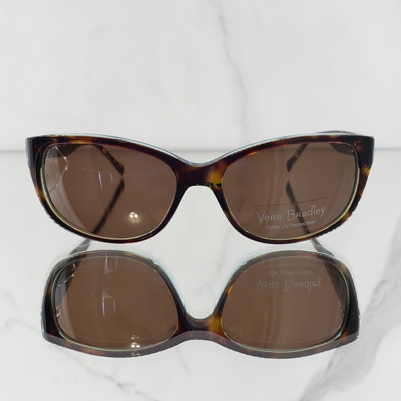 Vera Bradley Sunglasses Rheba CS African Violet 55mm Tortoise Shell Shield UV400 - Picture 1 of 5